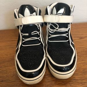 Adidas black suede and pleather Hightops